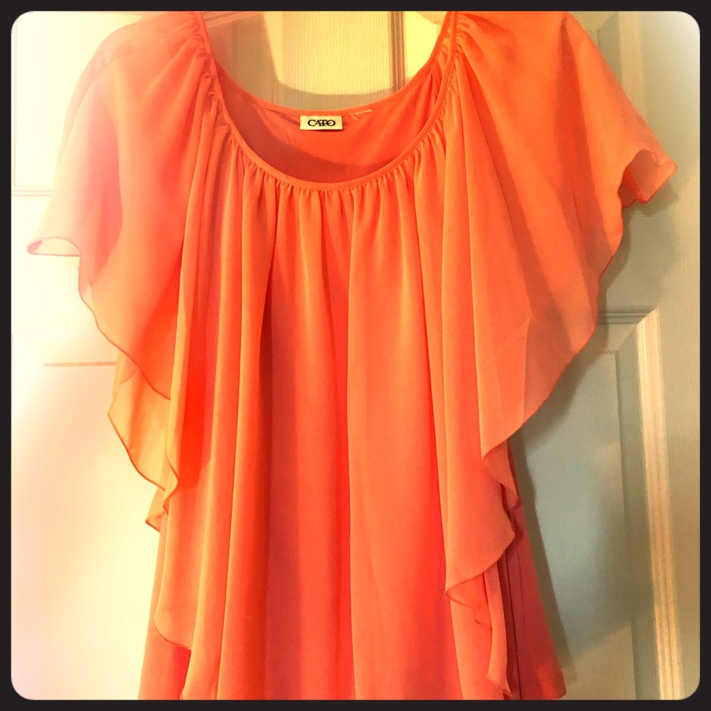 Soft billowing top;Polyester & Spandex